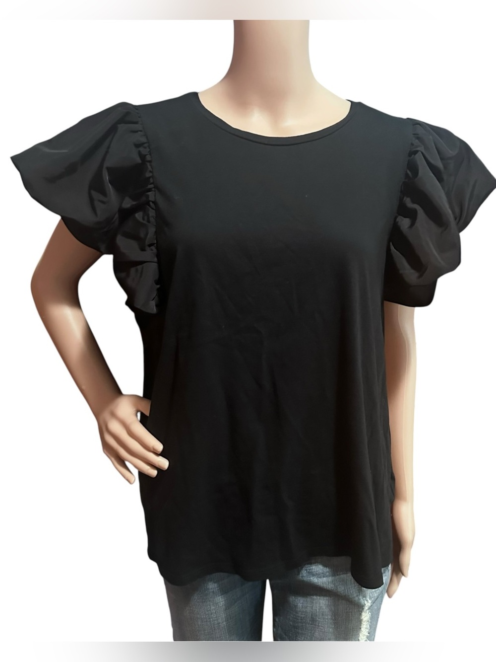 Express Flutter Sleeve Crew Neck Tee (Style #06348196) Sz XL